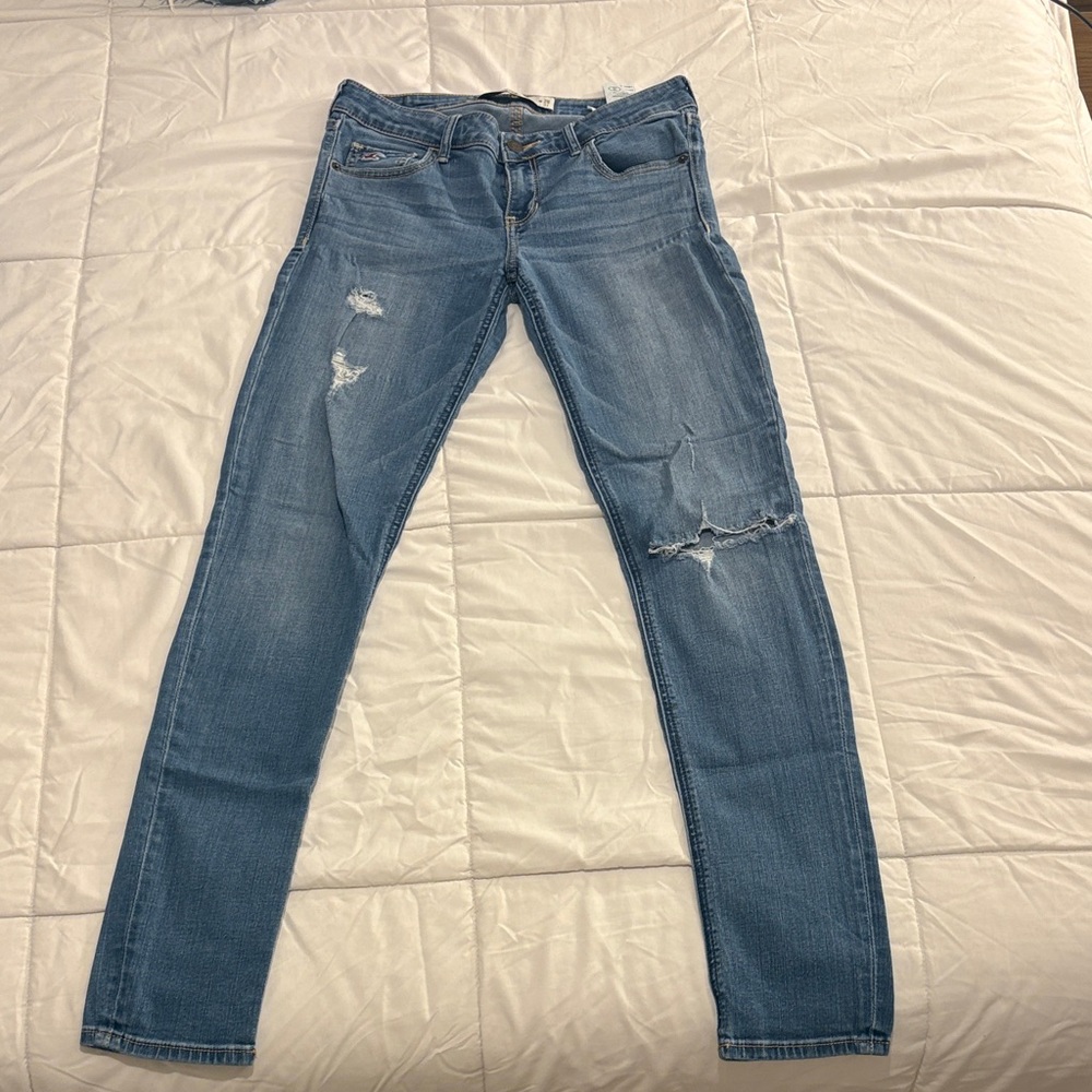 Hollister Light Blue Distressed Skinny Jeans